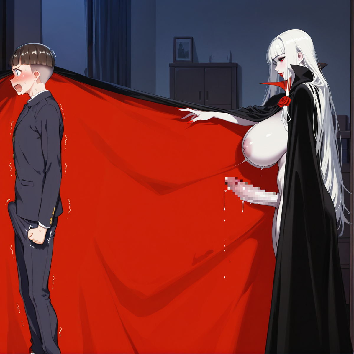 YolandatheVamp's tweet photo. (Campus Ghost Stories - Vampire Cynthia) by Tachibana
https://t.co/2yqPMkeQVM
#cape #cloak #AIart #whitehair #discoloredskin #vampire #futanari #fullpackage #hypnosis #evil #villainess #forced #domination #femdom #largebreasts #firstratefemalebody #cloakspread #capegrab https://t.co/0BBusIb7OJ