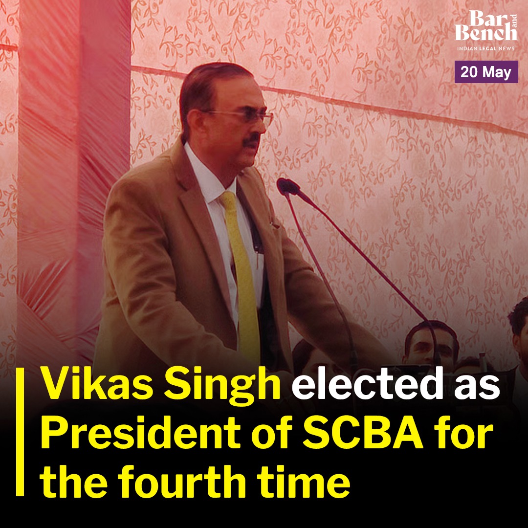 barandbench's tweet image. Vikas Singh elected as President of SCBA for the fourth time

Read the announcement: barandbench.com/news/litigatio…

#barandbench #vikassingh #scba #scbapresident #scbaelectionresults