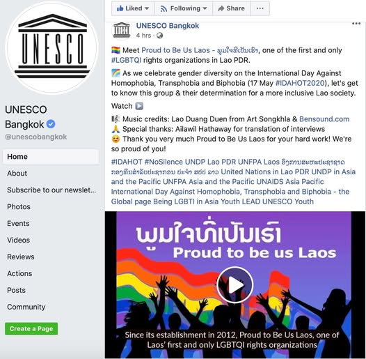 Proud To Be Us Laos (@proudtobeuslaos) on Twitter photo One of the beautiful #IDAHOBIT moments/favorites is to see our story recognised by The United Nations Educational, Scientific and Cultural Organization - <a href="/unescobangkok/">UNESCO Bangkok ๐๏ธ #Education #Sciences #Culture</a> - Asia Pacific Regional Office in 2020 ๐ฑ๐ฆ๐๐ค๐๐๐บ๐ณ
Thanks to all <a href="/Proudtobeuslaos/">Proud To Be Us Laos</a> - #เบเบนเบกเปเบเบเบตเปเปเบเบฑเบเปเบฎเบปเบฒ One of the beautiful #IDAHOBIT moments/favorites is to see our story recognised by The United Nations Educational, Scientific and Cultural Organization - <a href="/unescobangkok/">UNESCO Bangkok ๐๏ธ #Education #Sciences #Culture</a> - Asia Pacific Regional Office in 2020 ๐ฑ๐ฆ๐๐ค๐๐๐บ๐ณ
Thanks to all <a href="/Proudtobeuslaos/">Proud To Be Us Laos</a> - #เบเบนเบกเปเบเบเบตเปเปเบเบฑเบเปเบฎเบปเบฒ