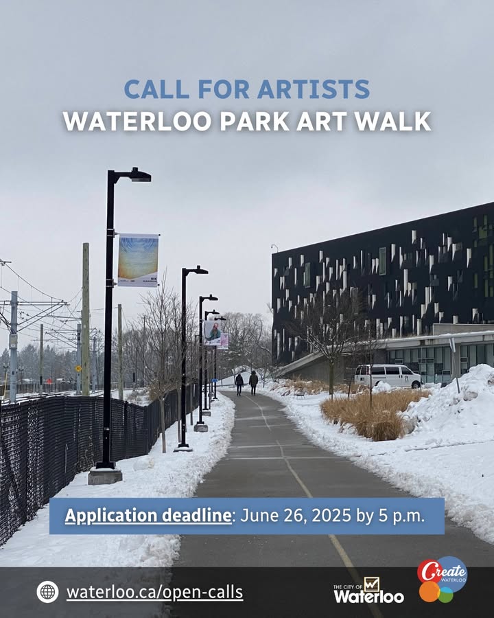Applications are now OPEN to participate in the Waterloo Park Promenade Art Walk!🎨

Artists are invited to submit an image for consideration to this “art walk gallery” that will feature 24 local artists.

📆 Deadline: June 26, 2025 by 5 p.m.

Apply today: bit.ly/4dzQ6ja