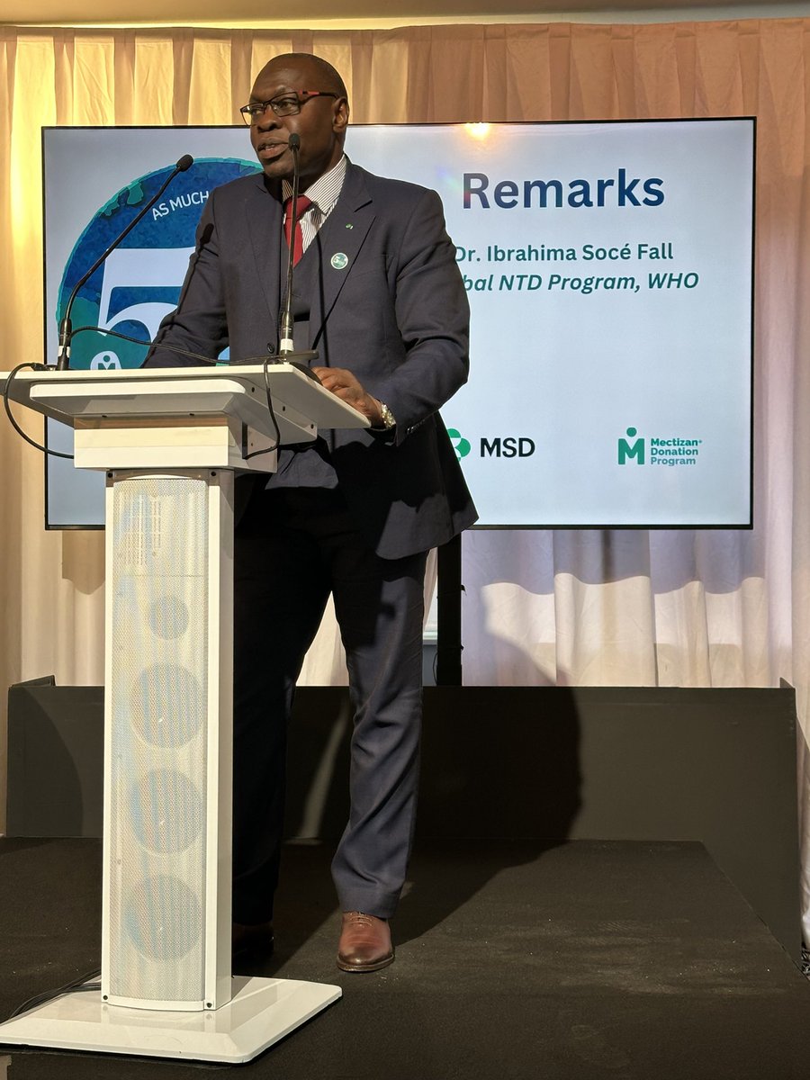 Mectizan Donation Program (@mectizanmdp) on Twitter photo <a href="/SoceFallBirima/">Dr Socé Fall - DrMed, PhD, FFPH</a>, @who Global NTD Director , shares in the celebration of 5 billion Mectizan treatments #beatNTDs <a href="/SoceFallBirima/">Dr Socé Fall - DrMed, PhD, FFPH</a>, @who Global NTD Director , shares in the celebration of 5 billion Mectizan treatments #beatNTDs