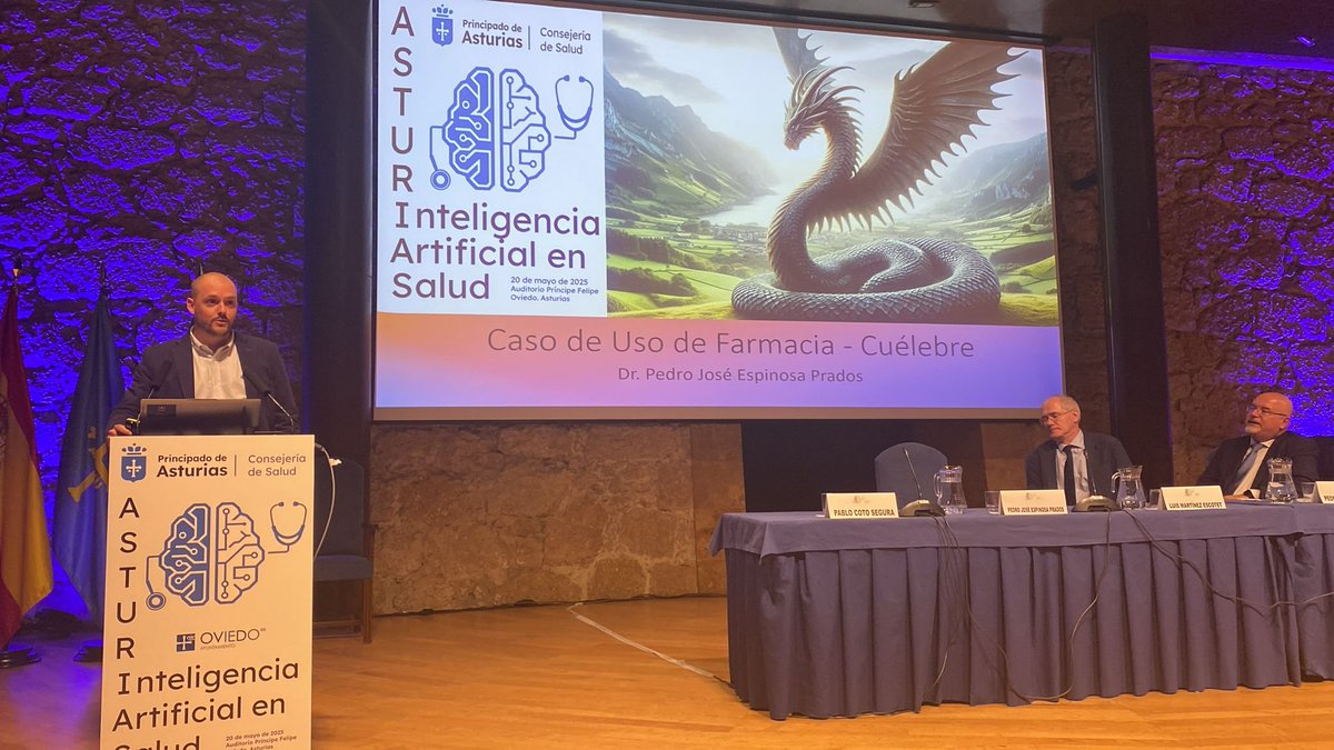 Damos ahora paso a la segunda parte del proyecto cuélebre de la mano de Pedro José Espinosa con el Uso de la IA de Farmacia en el proyecto cuélebre. #JIAAS