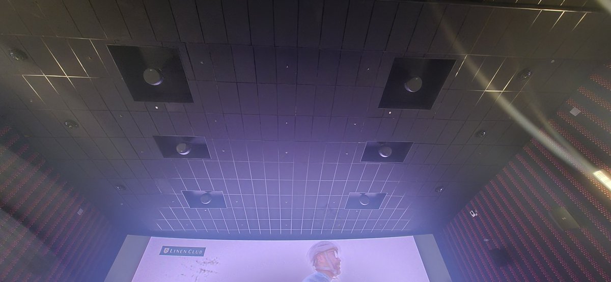 nagh_siva's tweet photo. The overhead speaker configuration in the #Macroxe screen exhibits a unique form factor compared to other Dolby Atmos screens available in Hyderabad. https://t.co/O7mlp2DW6W