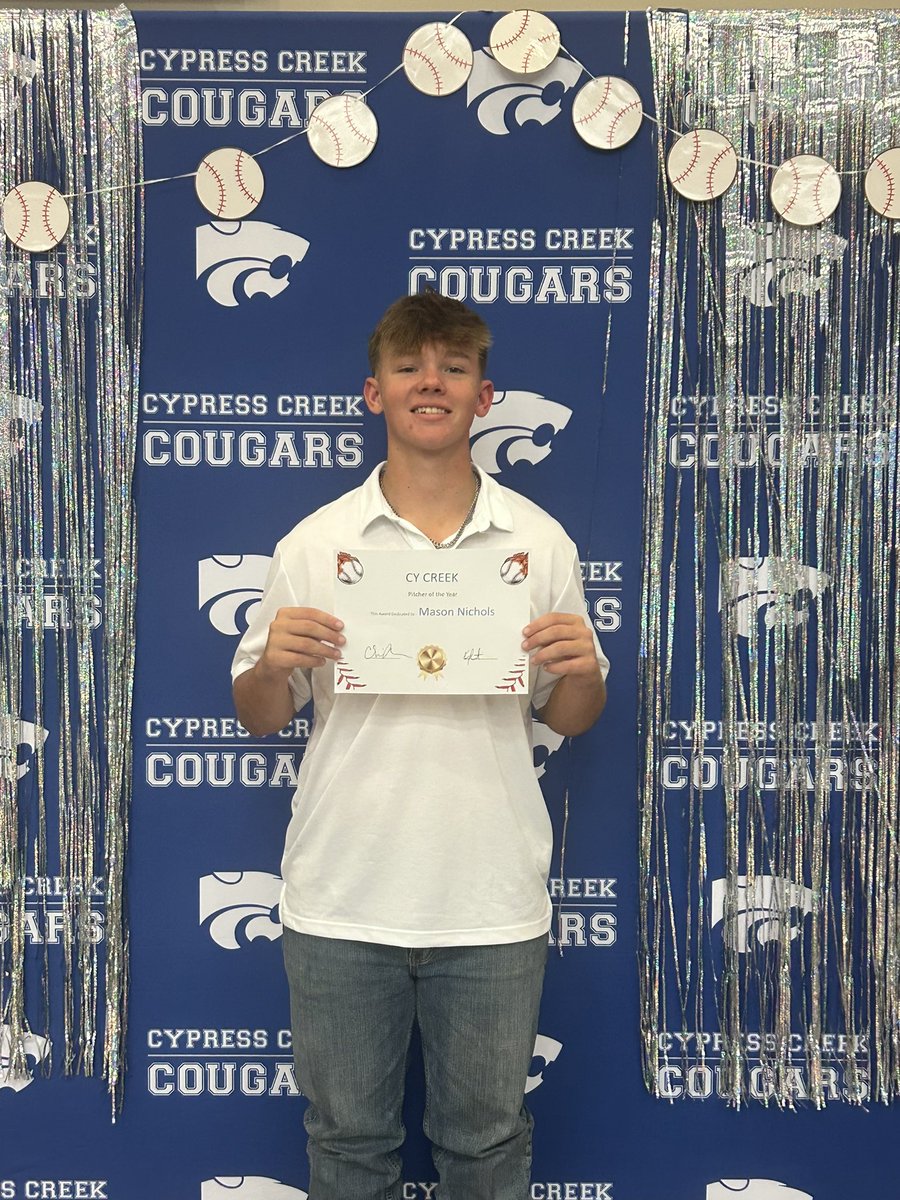 Mason Nichols (@masonn2025) on Twitter photo Selected Honorable mention pitcher of the year, and pitcher of the year for Cy creek. <a href="/CyCreekBaseball/">CyCreek Baseball</a> <a href="/CyCreekBooster/">CyCreekBooster</a> <a href="/BUncommitted/">Baseball_Uncommitted</a> #uncommitted Selected Honorable mention pitcher of the year, and pitcher of the year for Cy creek. <a href="/CyCreekBaseball/">CyCreek Baseball</a> <a href="/CyCreekBooster/">CyCreekBooster</a> <a href="/BUncommitted/">Baseball_Uncommitted</a> #uncommitted