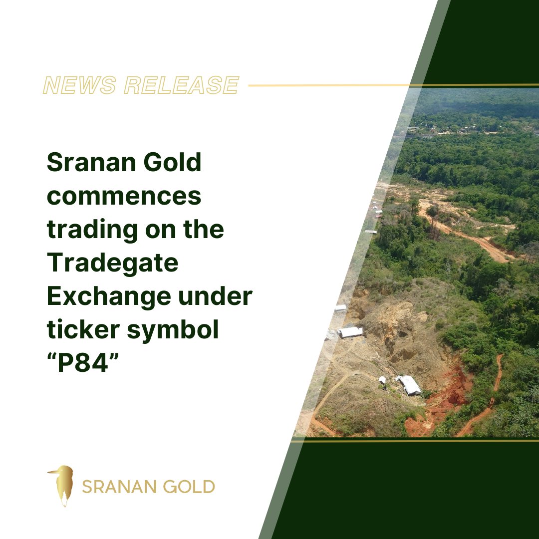 SrananGold's tweet image. #NEWS – Sranan Gold announces listing on Tradegate Exchange in Germany. Read more: newsfilecorp.com/release/252539…
#gold #mining #metals #investing $SRAN