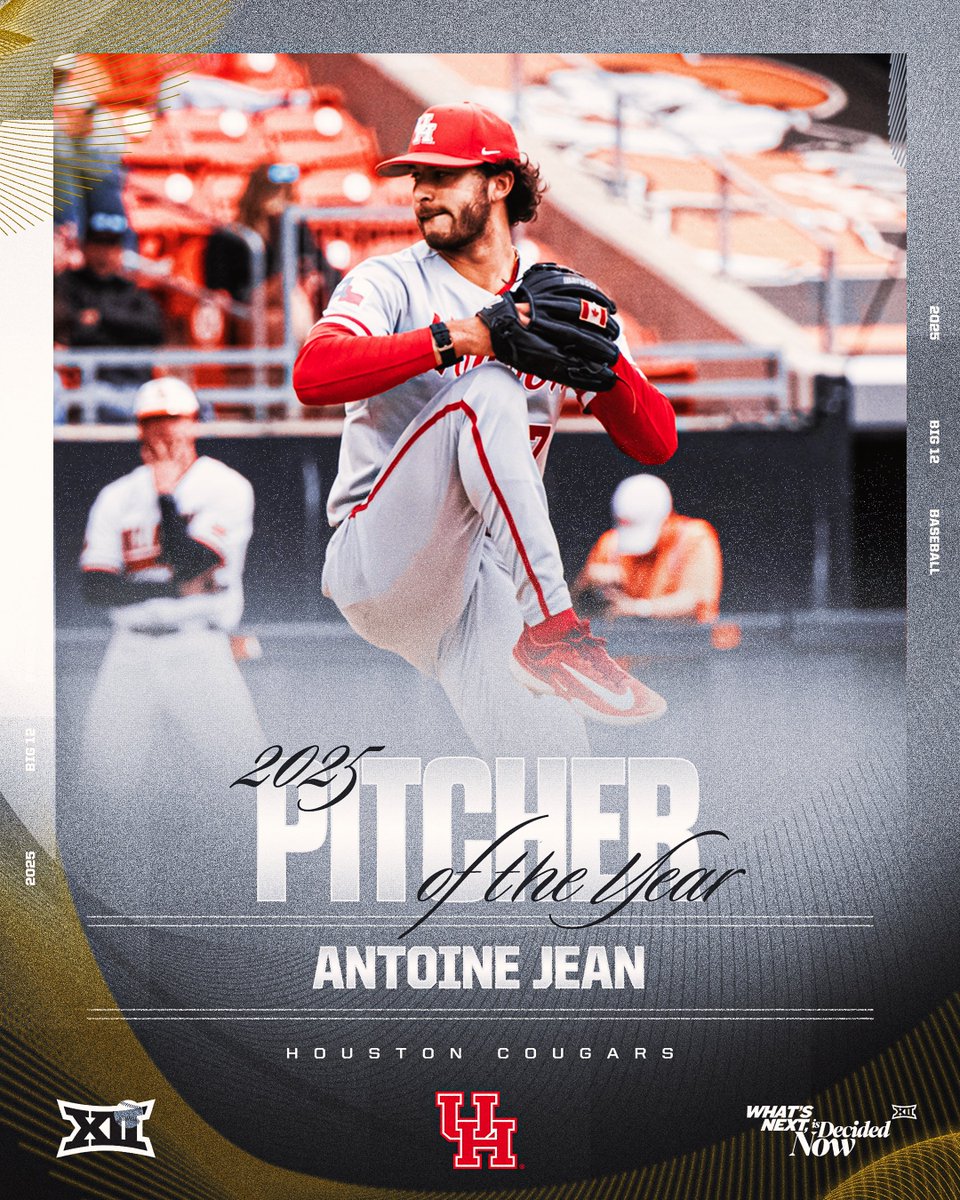 2025 #Big12BSB Pitcher of the Year ⭐️

Antoine Jean | <a href="/UHCougarBB/">Houston Baseball</a>