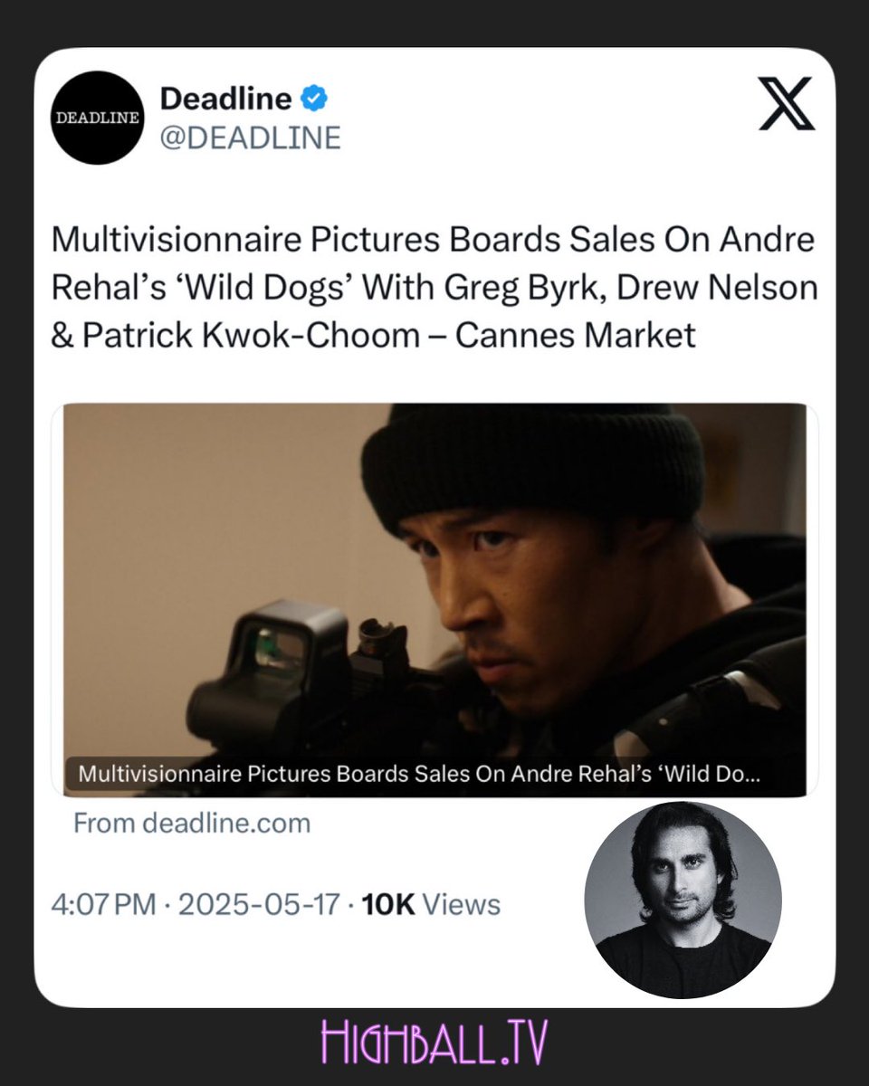Highball.TV (@highballtv) on Twitter photo In case you missed it… 🐾
Deadline dropped the scoop: WILD DOGS, the gritty new action film from Andre Rehal (<a href="/room_strangers/">StrangersInARoom</a>), has been picked up for international sales by #MultivisionnairePictures
Starring Greg Bryk, Erika Prevost, Foad HP, Drew Nelson, Damian Romeo, In case you missed it… 🐾
Deadline dropped the scoop: WILD DOGS, the gritty new action film from Andre Rehal (<a href="/room_strangers/">StrangersInARoom</a>), has been picked up for international sales by #MultivisionnairePictures
Starring Greg Bryk, Erika Prevost, Foad HP, Drew Nelson, Damian Romeo,