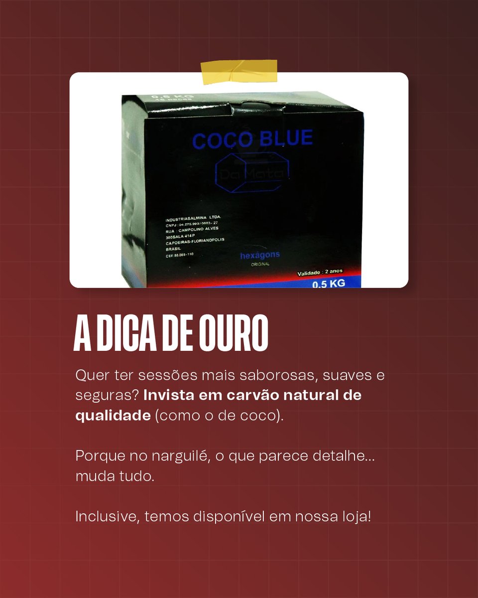 Sentiu o gosto estranho no nargas? A culpa pode ser do carvão! 😬🔥

A escolha do carvão faz toda a diferença na sua sessão  desde o sabor até o tempo de queima.