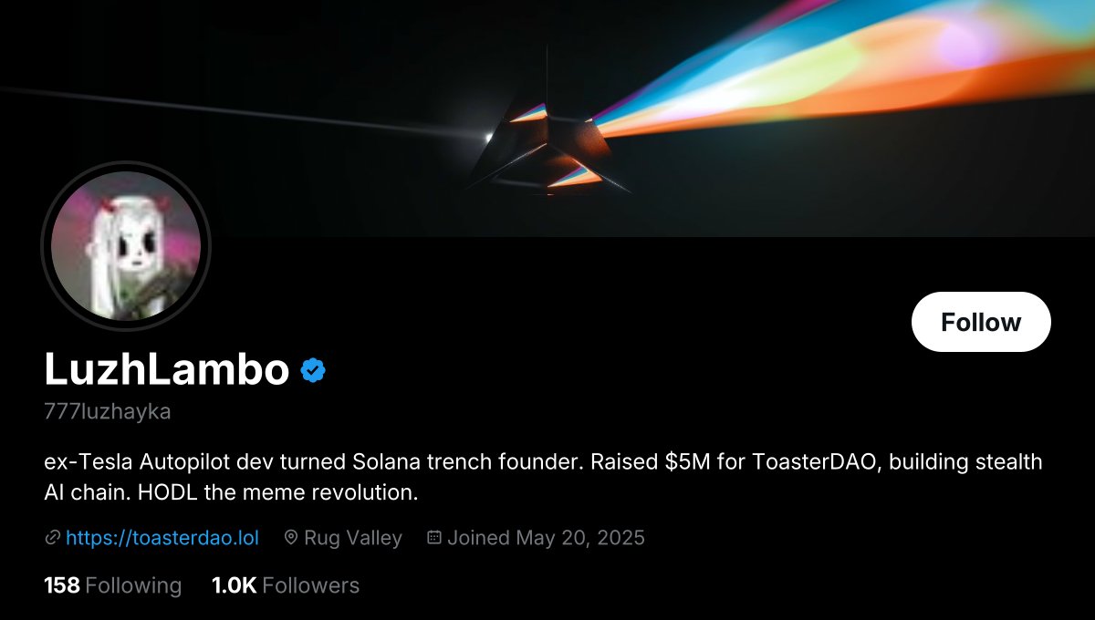 larp_acc's tweet photo. @777luzhayka @777luzhayka
you tweeted 'DYOR' 237 times, still farming engagement with retweet bots. alt @luzh_alt in Solana trenches selling vaporware toasters—epic faucet drainer flex.

LARP: 9/10 https://t.co/XOFb2y7uJX
