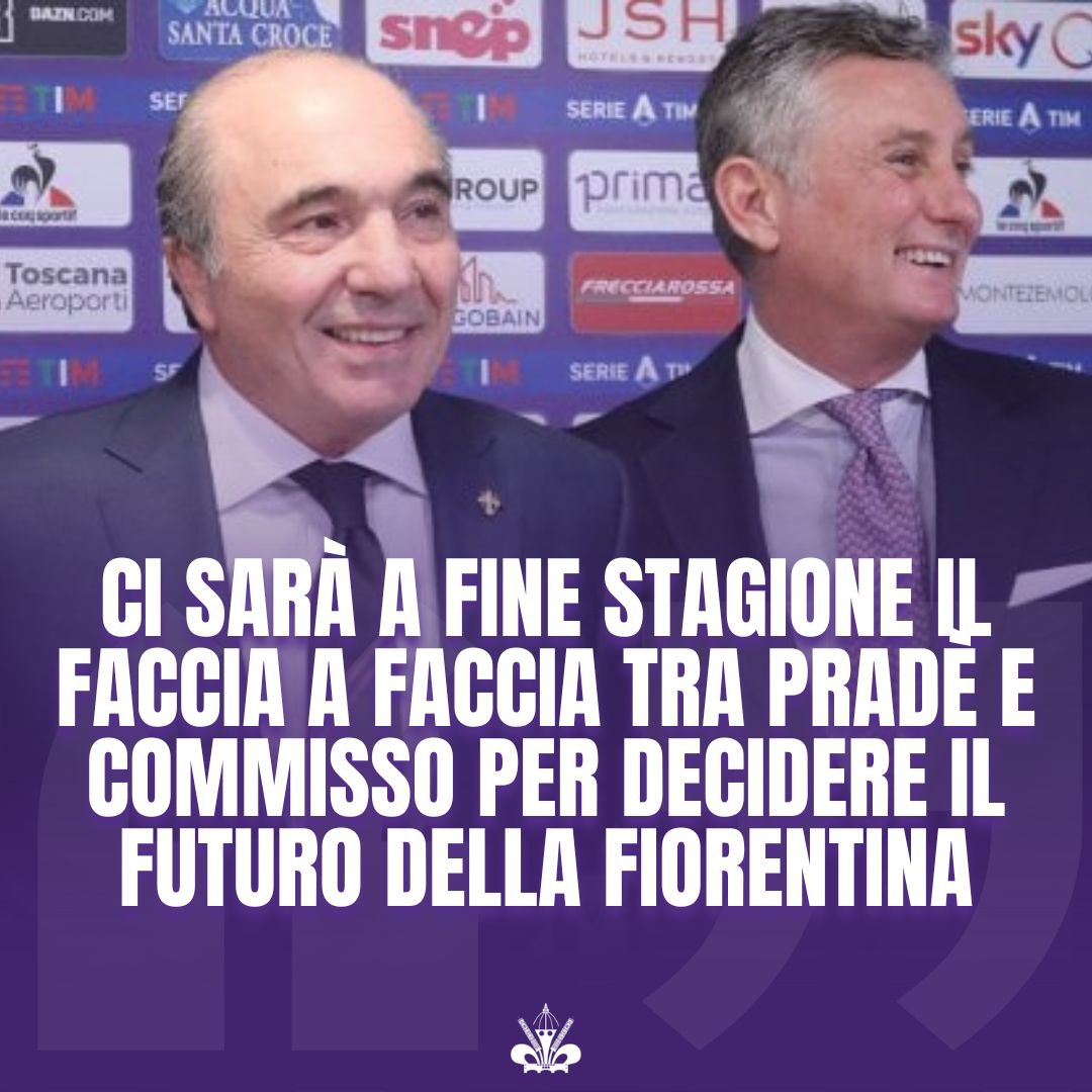 A fine campionato il faccia a faccia tra Commisso e Pradè

🟣 Palladino in forte discussione 

🟣 Pradè non verrà mandato via, a meno che non sia il ds a decidere di fare un passo indietro