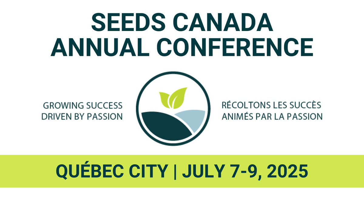 Time is running out to take advantage of early bird rates for the #SeedsCanada2025 Annual Conference happening this July 7-9, 2025, in Québec City! Join us for an agenda packed with thought-provoking speakers, panels, and discussions. Register today: site.pheedloop.com/event/SCAnnual…
