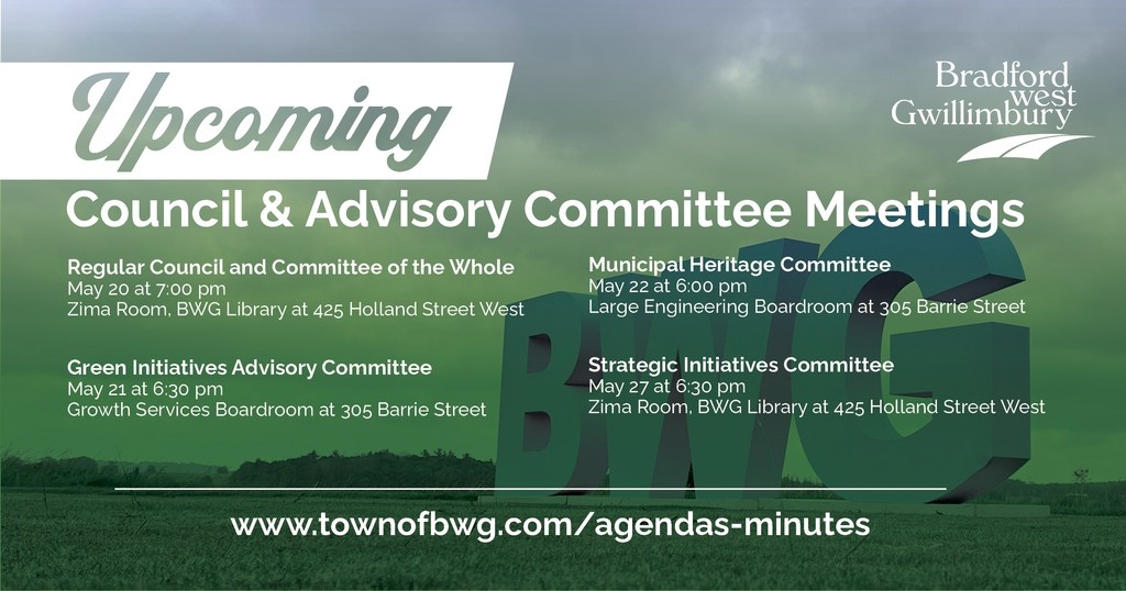 Join us for the upcoming Council and Advisory Committee meetings:⁠

For more information about the upcoming meetings, please visit townofbwg.com/agendas-minutes