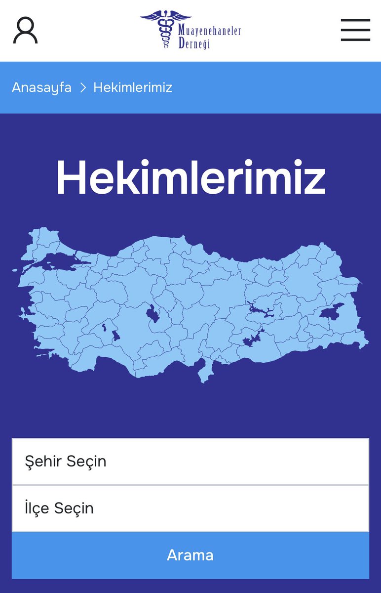 Haritada istediğiniz şehire tıklayarak o şehirdeki muayenehane  hekimlerine ulaşabilir, soru sorabilir, sosyal medya araçlarını inceleyebilir, randevu alabilirsiniz.

muayenehanelerdernegi.org/hekimler