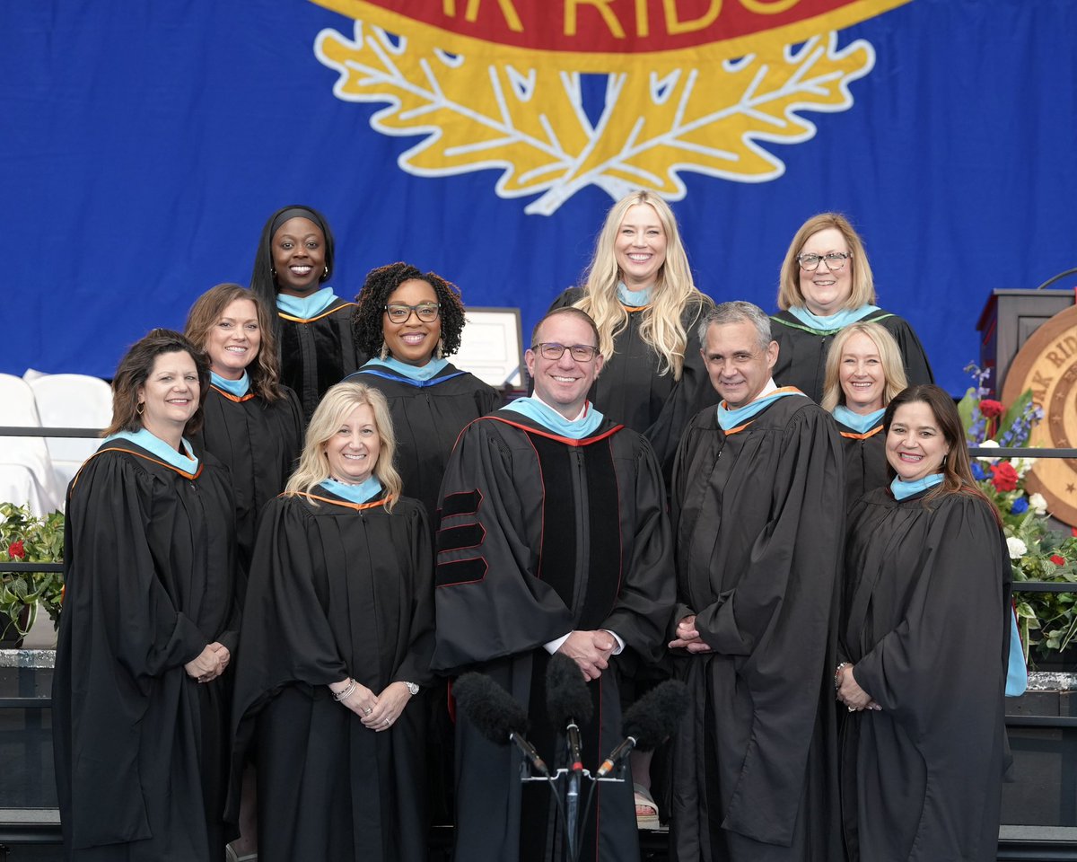 Conroe ISD Superintendent Dr. Curtis Null joins the Oak Ridge High School feeder zone principals for a photo ahead of the Class of 2025 Commencement Ceremony at the Cynthia Woods Mitchell Pavilion on Monday, May 19, 2025.