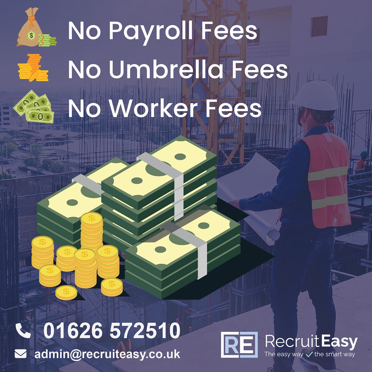 RecruitEasy's tweet photo. 🚧 Why pay fees when you don’t have to? 🚧

✅ No Payroll Fees
✅ No Umbrella Fees
✅ No Fees for Workers

https://t.co/uIMgSchofu

📞 Get in touch today and see how we’re building a better way to hire!

#RecruitEasy #ConstructionJobs #NoFees #WorkforceSolutions https://t.co/OCzZv2iy7w