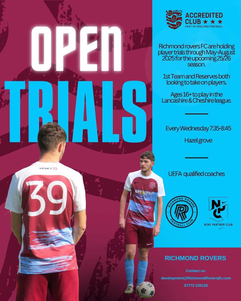 After a solid season consolidating our men’s teams, we are now looking to grow &amp; improve. 
With big announcements around the corner, #Cheshire &amp; #Manchesters largest grassroots club are now looking to add our men’s section. 
Interested? know someone that might be? Get in touch