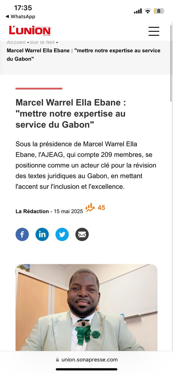 ajeag241's tweet photo. La CIJ a tranché le litige frontalier entre le Gabon et la Guinée équatoriale (îles Mbanié, Conga, Cocotiers).
Dans @_lunion , Franck-Levy MOUSSOUNDA alerte sur la perte d’influence diplomatique du Gabon et le manque d’archives fiables.
Lire : https://t.co/GzMTgu5G8B https://t.co/xPF2Q2DOmU