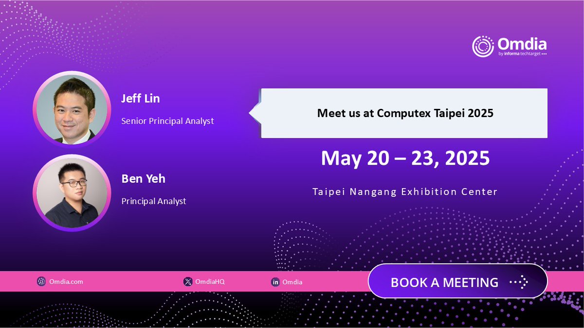Meet our consumer tech analysts at #Computex2025 to explore #EdgeAI, #smarthome innovation &amp; the future of electronics. 

Book your 1:1 session now: bit.ly/4jW5Hf6