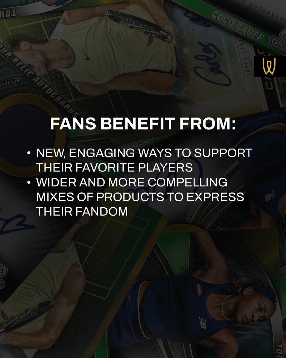 With the help of world-class partners like @fanatics and @topps, Winners Alliance continues to pioneer first-of-their-kind group licensing opportunities across professional tennis, cricket, track, and European basketball.