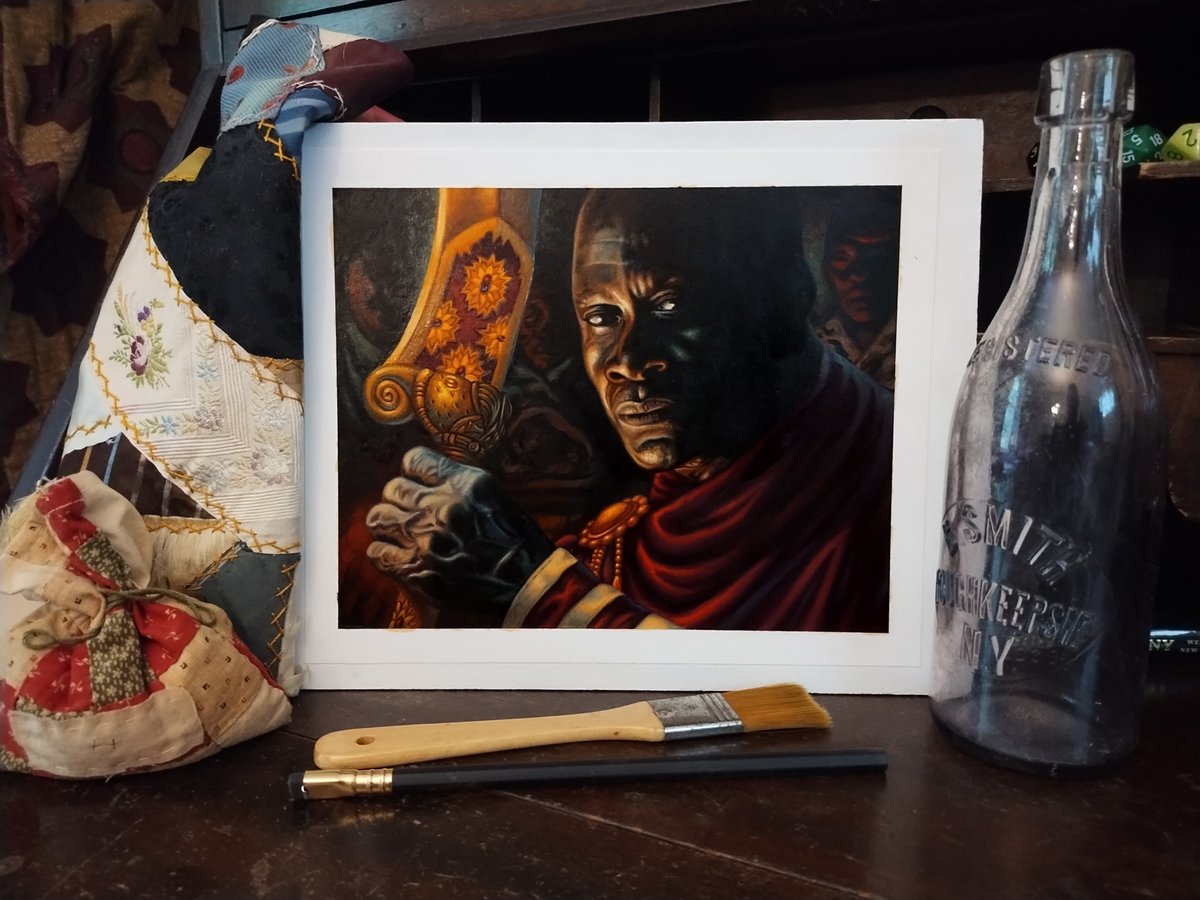 SOLD
Mothusi Rahsaan - Warlord: Saga of the Storm - Oil on Board

#warlord #warlordsagaofthestorm #hero #fantasy #fantasyart #oilpainting #oilillustration #imaginativerealism