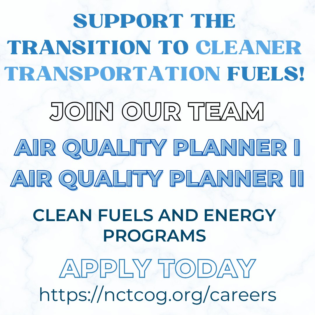 Passionate about sustainability and alternative fuels? We're hiring Air Quality Planners to help reduce the environmental impact of transportation.
Apply today:  
lnkd.in/gYBahbrU
lnkd.in/gqn7w6MR
#CleanAir #SustainableTransportation #JobOpportunity