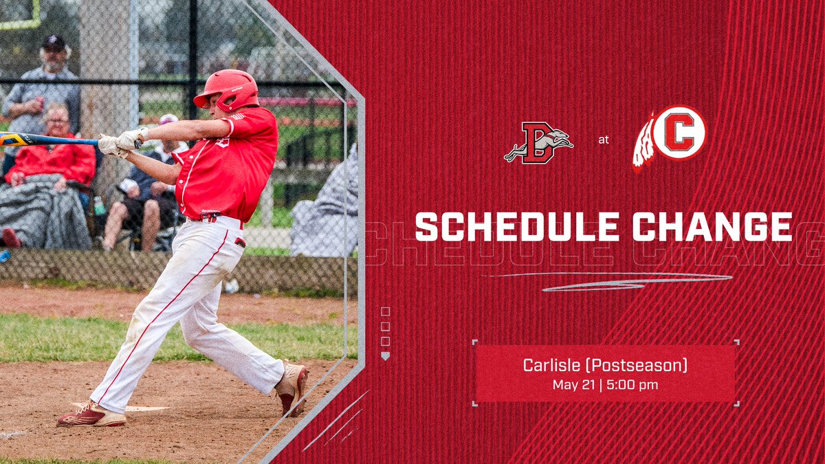 Today's Varsity Baseball Game has been moved to tomorrow @ Carlisle. First pitch is at 5:00 pm