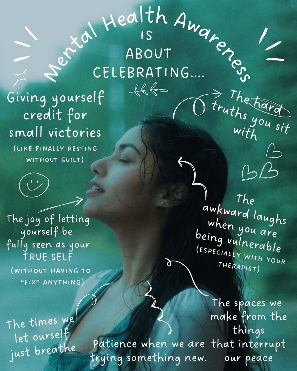 HappyThoughtsMH's tweet photo. May is Mental Health Awareness Month- but around here mental health is always in season.  I celebrate w/ you the safe spaces - for overthinkers, the strong-but-tired, &amp; the ones that are carrying ancestral wounds while showing up for others everyday.   #MentalHealthAwarenessMonth https://t.co/R6etn1LeNH