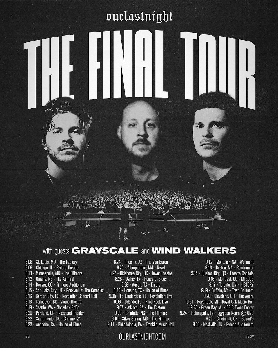 We’re incredibly honored to be hitting the road this fall with <a href="/olnband/">Our Last Night</a> and <a href="/grayscalepa/">Grayscale</a>. Tickets on sale now. See you there.