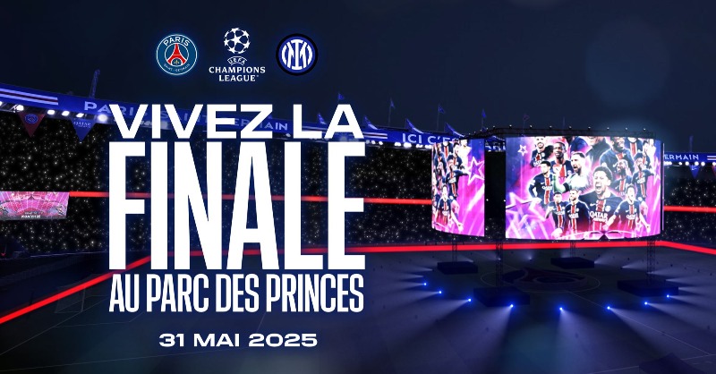 PSG_inside's tweet photo. Le Paris Saint-Germain diffusera la finale de la Ligue des Champions au Parc des Princes ! ❤️💙