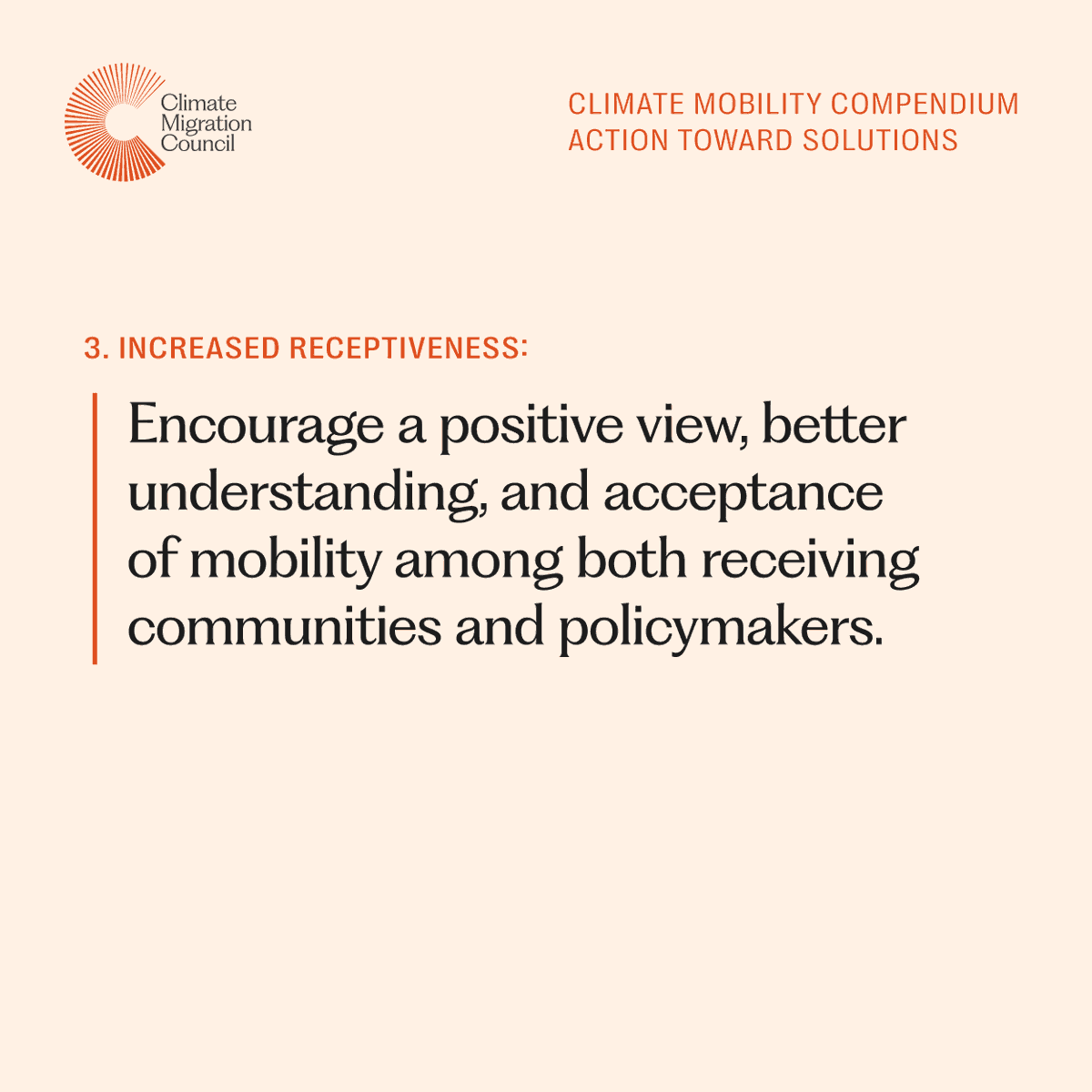 Mobility can be a tool for resilience, not just a last resort.

Pillar 3 of our Compendium calls for better pathways:
✔ Safe, supported movement
✔ Improved outcomes
✔ More receptive systems

static1.squarespace.com/static/630ce0a…

#ClimateMigration #MobilityPolicy #ClimateResilience