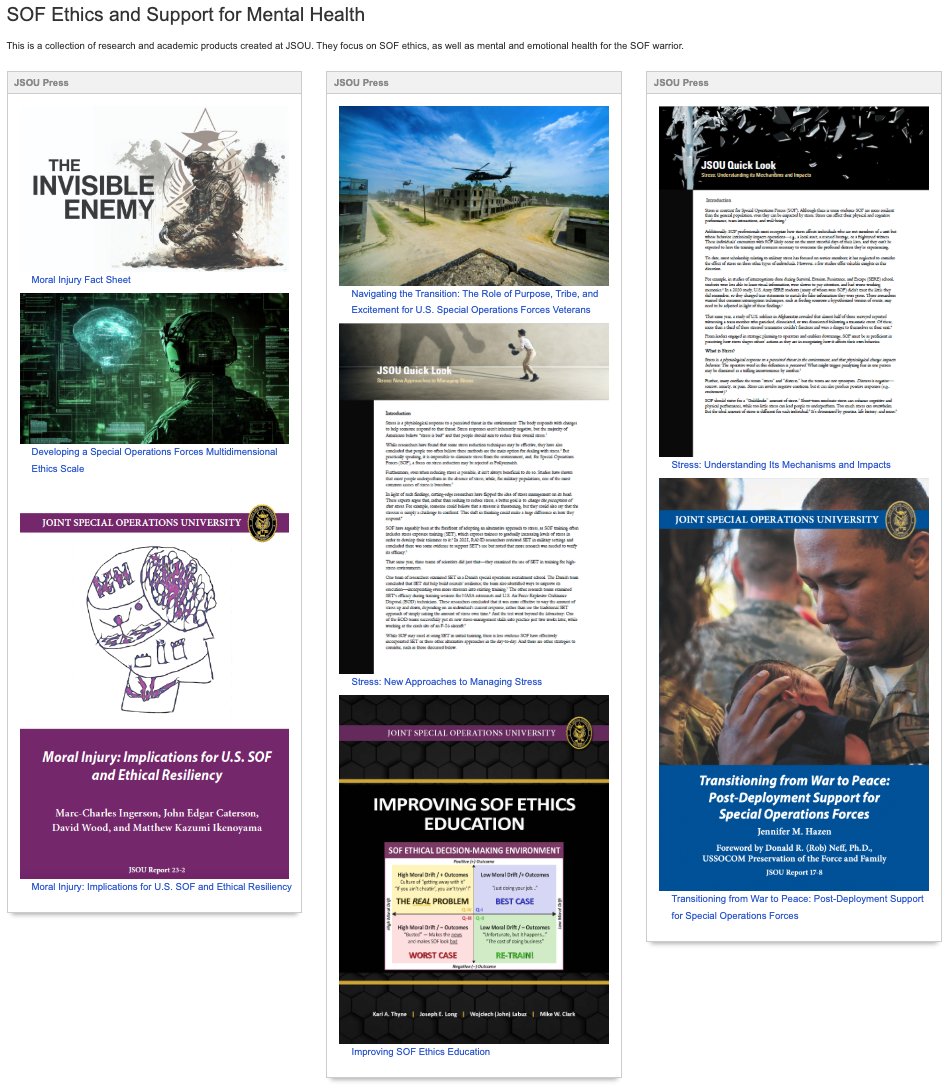THINKJSOU's tweet image. 🔷 Strong minds. Lethal teams.
Mental health = readiness.
Mental agility = lethality.
This #MentalHealthAwarenessMonth, #SOFLeaders must lead with strength and self-awareness.
#JSOU #AdvancingTheSOFWarriorMind
JSOU Resources:
🔗 jsou.libguides.com/c.php?g=1468643