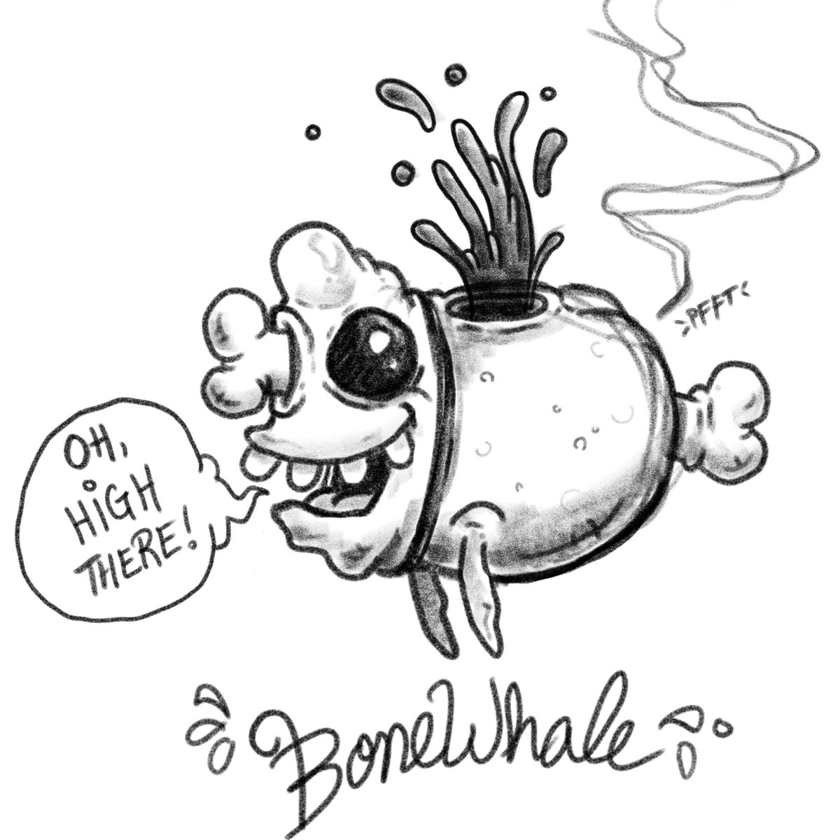 smashSketchum's tweet photo. Fun little Bonewhale sketch 🍖🐳 
$bone #artist https://t.co/b53S2przXz