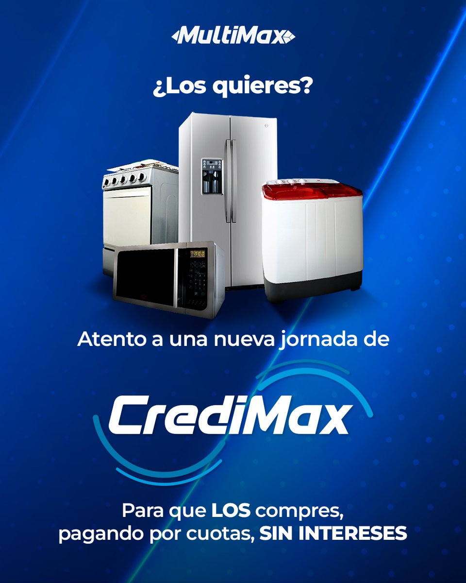 Multimax_Store's tweet image. ¡TODO lo que buscas está aquí!😉

👉 Compra tus productos favoritos, con la increíble variedad que tenemos para ti, pagando por cuotas, SIN INTERESES, #CrediMax.🔥

Atento a nuestras redes, para que no pierdas una nueva jornada.

tinyurl.com/yvkarjmv

#MultiMax