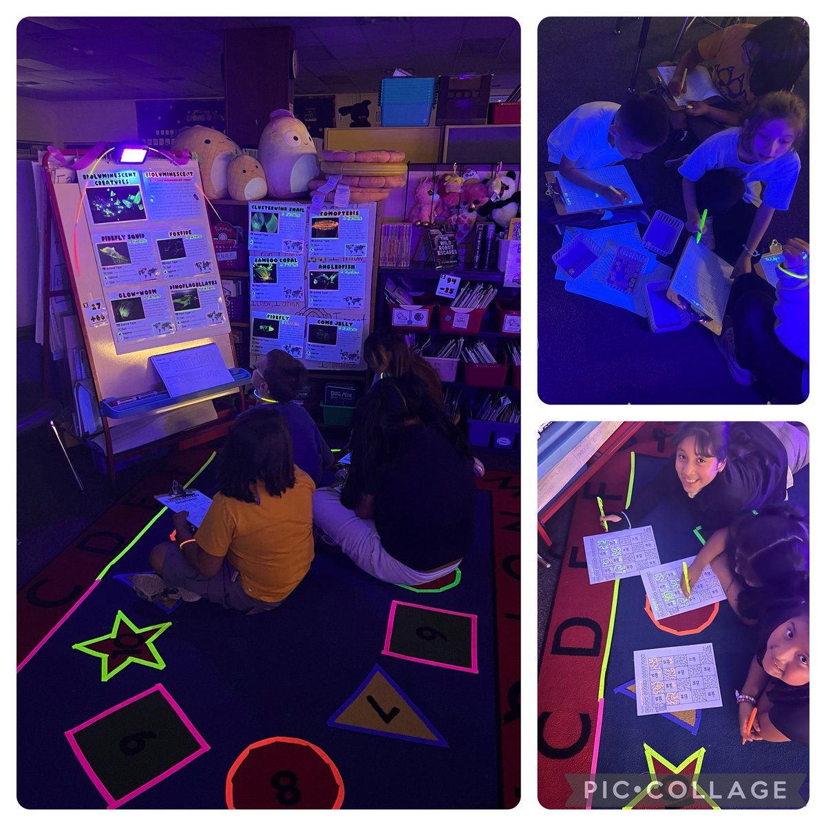 G stands for Glow Day!!! We learned about bioluminescent creatures and did glow in the dark math activities! 🌟💡🔦 #believeinflc #ABCcountdown #GlowDay