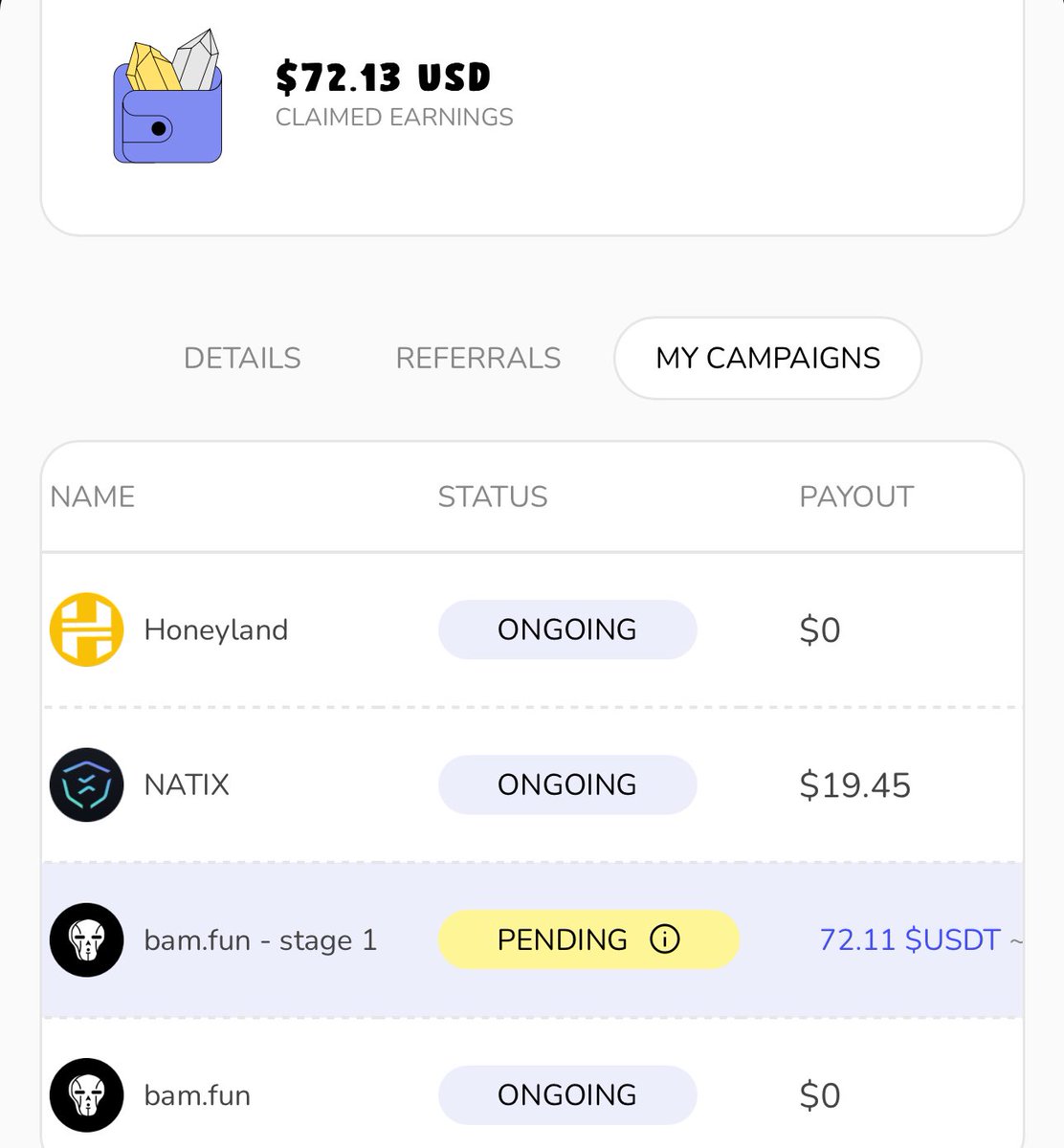 Thememecoinking's tweet image. Great! @bamdotfun 's 1st Stage rewards are being distributed! 

They split the @bamdotfun campaign into 5 stages to move faster on rewards.

Each stage = $2K payout pool. Totaling at $10k by the end of the campaign.

Why you are doing late ? It's very easy to join . Just click…