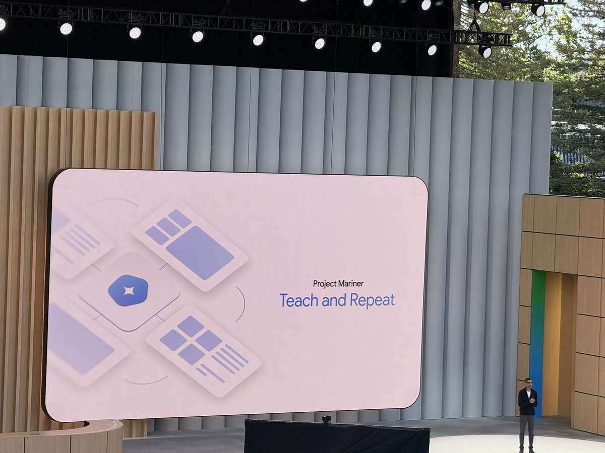 Excited to finally share what my team has been busy working on - an updated Project Mariner that allows you to multitask, supporting up to 10 simultaneous tasks, and a new Teach and Repeat feature. #GoogleIO