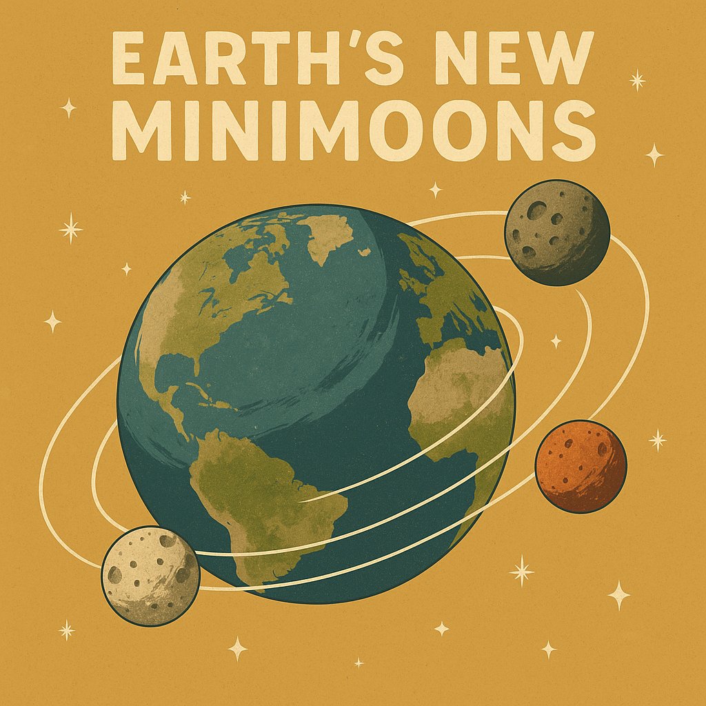 Earth’s New Minimoons: Tiny Moons, Big Implications 🌍🌑🛰️

Move over, Moon—Earth has company. Scientists have recently confirmed the discovery of new “minimoons”: small, natural satellites that temporarily orbit our planet before drifting away. These elusive space rocks may be