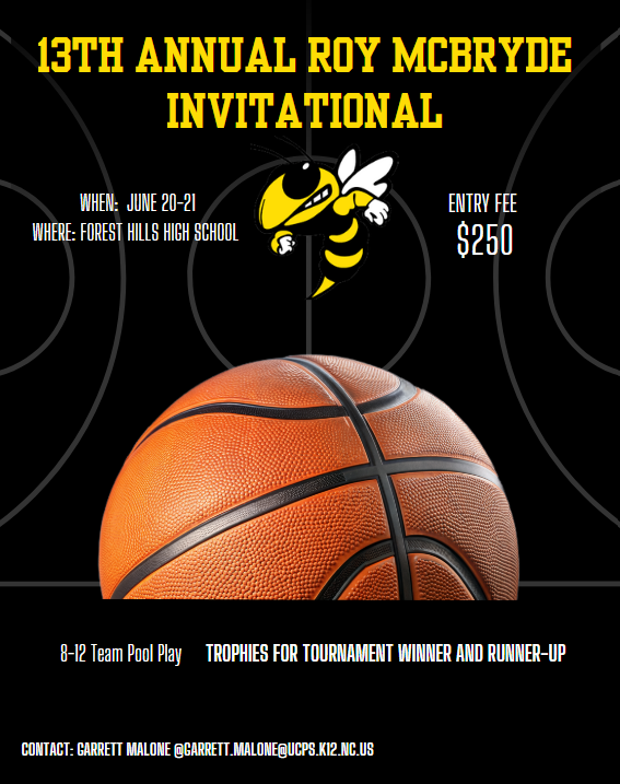 Coaches we still have some available slots in our 13th Annual Roy McBryde Invitational.