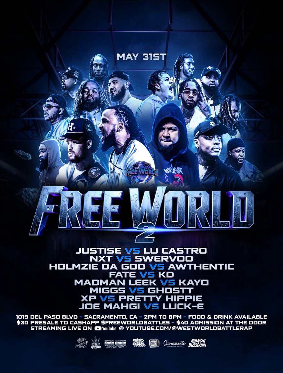 shaunp_fashion's tweet photo. ๐๏ธ MAY 31ST
๐ FREE WORLD 2
๐ฃ๏ธ @RTWestWorld @RuinYourDayNow
#freeworld2 https://t.co/Hu6w55v113