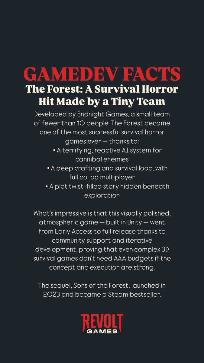 RevoltGamesMD's tweet photo. Interesting facts about #minecraft #stardewvalley #repo #theforest 

Which is you fav #indiegame ? 
#indiedev #indiegamestudio https://t.co/ORbraS19V9