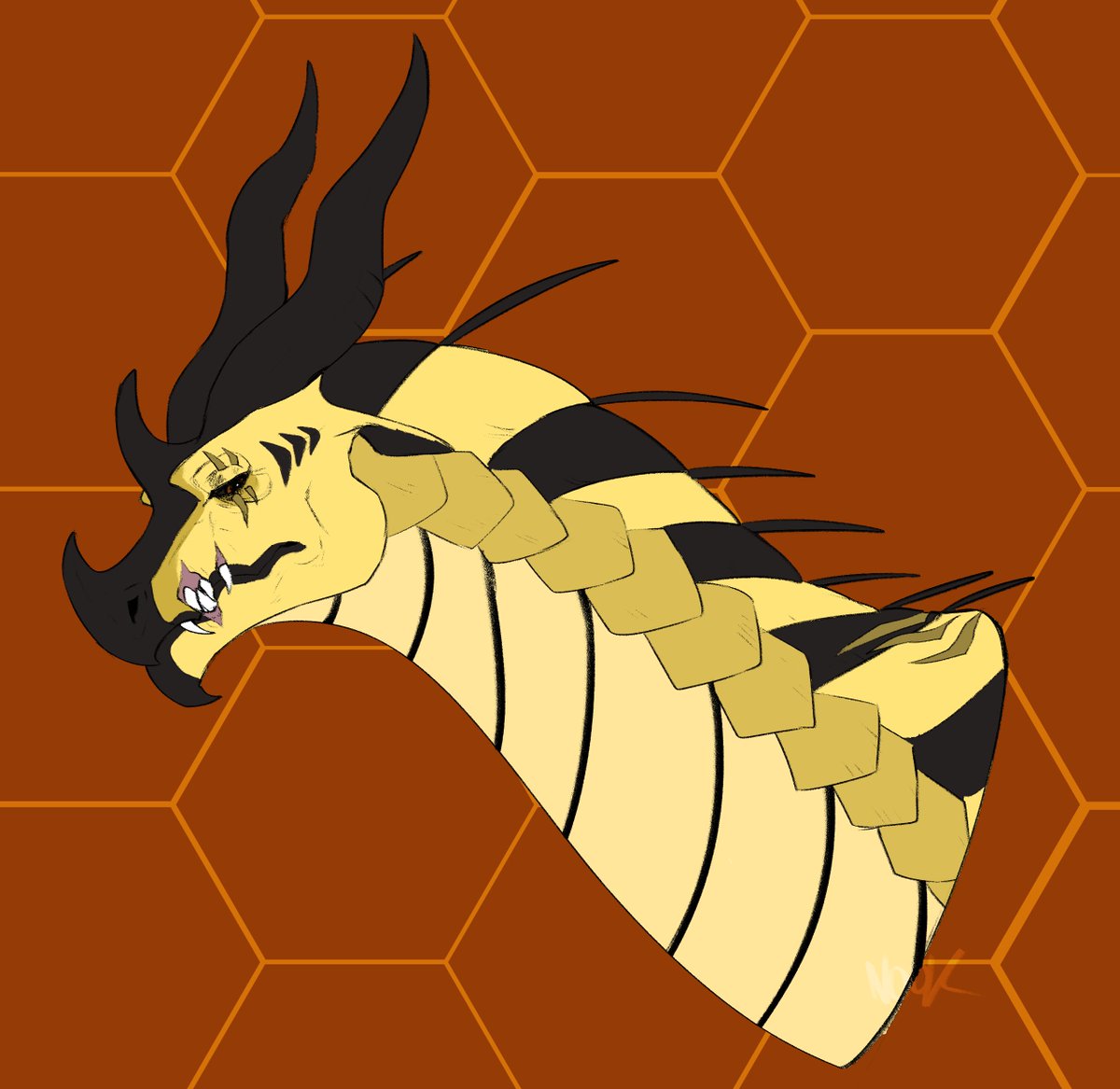 ShrimpyNook's tweet photo. Completed comm for @goldenimpostor !!
#wof #wingsoffire #hivewing https://t.co/BommC4aJzy