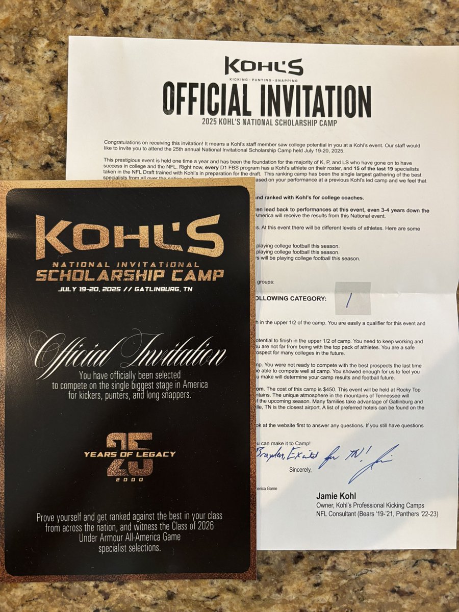 Brayden Baker (@bbaker2026) on Twitter photo Thank you Jamie Kohl and <a href="/KohlsKicking/">Kohl's Kicking Camps</a> for the invitation to the National Scholarship Camp! I look forward to competing with the best in the country.
<a href="/ChapfootballAZ/">Chaparral Football</a> <a href="/Trace_Carroll/">COACH TRACE</a> <a href="/steverausch17/">Rausch Kicking</a> <a href="/laryea_simon/">Simon Laryea</a> <a href="/gridironarizona/">Gridiron Arizona</a> <a href="/On3Recruits/">On3 Recruits</a> <a href="/azcsports/">azcentral sports</a> <a href="/PrepRedzoneAZ/">Prep Redzone Arizona</a> Thank you Jamie Kohl and <a href="/KohlsKicking/">Kohl's Kicking Camps</a> for the invitation to the National Scholarship Camp! I look forward to competing with the best in the country.
<a href="/ChapfootballAZ/">Chaparral Football</a> <a href="/Trace_Carroll/">COACH TRACE</a> <a href="/steverausch17/">Rausch Kicking</a> <a href="/laryea_simon/">Simon Laryea</a> <a href="/gridironarizona/">Gridiron Arizona</a> <a href="/On3Recruits/">On3 Recruits</a> <a href="/azcsports/">azcentral sports</a> <a href="/PrepRedzoneAZ/">Prep Redzone Arizona</a>