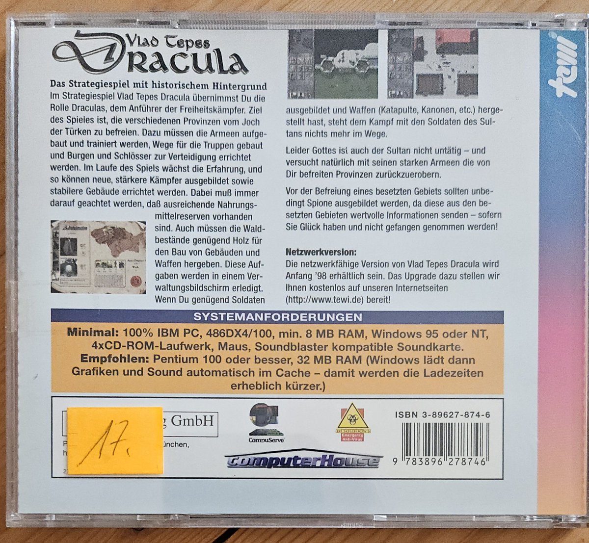 Heute war mal wieder "Second-Hand-Kaufhaus-Tag" 😎. Neben zwei DVDs für Florian habe ich auch ein sehr exotisches PC Strategiespiel aus den 90ern entdeckt 😍. #Retro #retrogames