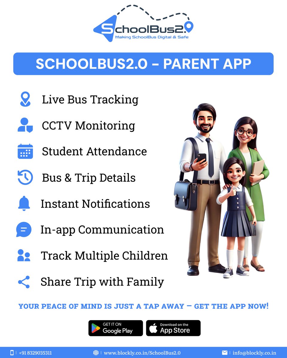 schoolbus2_0's tweet image. 🚍 Worried about your child’s school bus journey?

Now track their ride in real time with SchoolBus2.0 – the smartest school bus tracking app for parents!

#SchoolBusTracking #ParentApp #SmartParenting #TrackYourChild #StudentSafety #LiveBusGPS #CCTVMonitoring #MadeInIndia