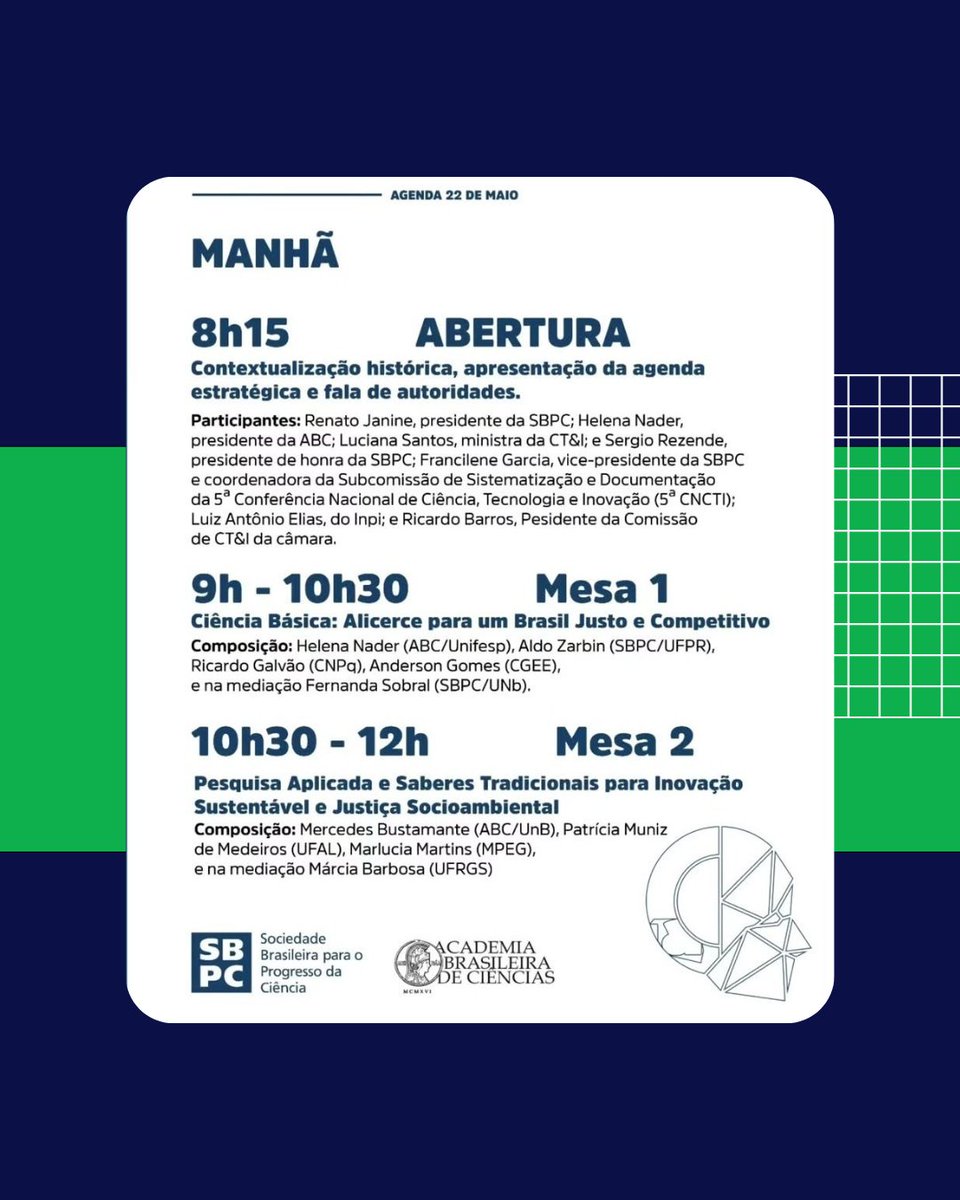 ictpbr's tweet photo. Em 22 e 23/5, a @SBPCnet e a @ABCiencias promovem o seminário “Vozes da Ciência: contribuições para a Estratégia Nacional e Plano Decenal de CT&amp;I 2026–2035”. Evento será transmitido ao vivo pelo YouTube. https://t.co/uymbD1lf32