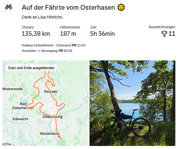 blueRacerOL's tweet photo. Da fährt man über 130 km und man bekommt keinen Hasen zu Gesicht🥰
Nur Draußen Radfahren ist Radfahren! 🥰
#mdRddG #Radfahren #Hasen https://t.co/c27jWvR3RL
