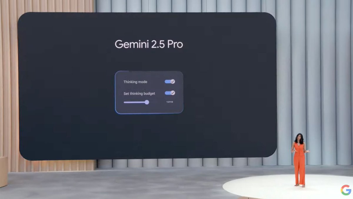Gemini 2.5 Pro shipping a granular thinking budget that works could actually be a pretty big deal. The glorious slider that comes before the model just knows how much thinking to do. Helps limit overthinking, helps collect good data on "how hard users think the model is"