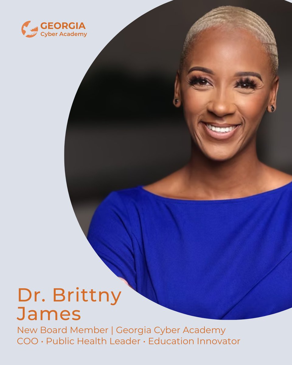 Meet Dr. Brittny James—our newest Board member! 🎓📊

With a background in public health, higher ed, and strategic research, Dr. James brings powerful insights to #GCAchampions.

🔗 georgiacyber.org/about/governin…

#OnlineLearning #Georgiaschools
