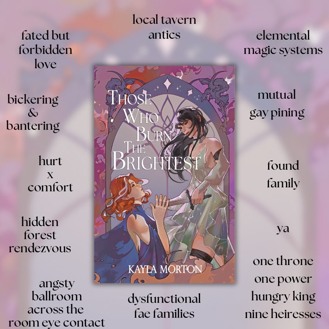 ✨✨what will you find inside sapphic ya fantasy—THOSE WHO BURN THE BRIGHTEST✨✨

9 fae heiresses
1 throne
1 dangerous king
2 star crossed heiresses 

Come meet Eira and Meilin✨
