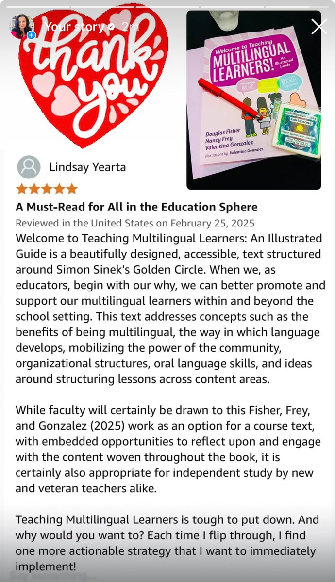 This review of Welcome to Teaching Multilingual Learners made my day. Thanks to Lindsay for taking the time to share her thoughts. <a href="/CorwinPress/">Corwin</a> <a href="/NancyFrey/">Nancy Frey</a> <a href="/DFISHERSDSU/">Douglas Fisher</a>